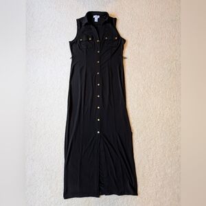Carmen Marc Valvo Black Sleeveless Maxi Dress
